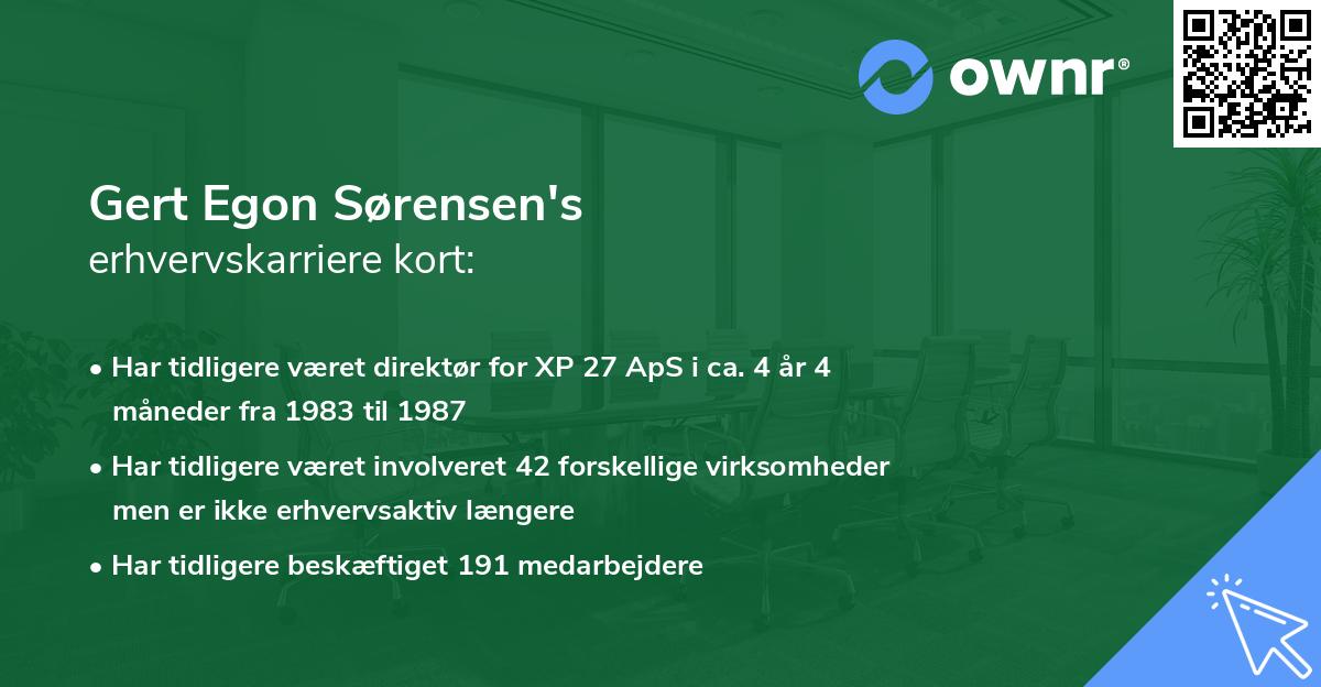Gert Egon Sørensen's erhvervskarriere kort