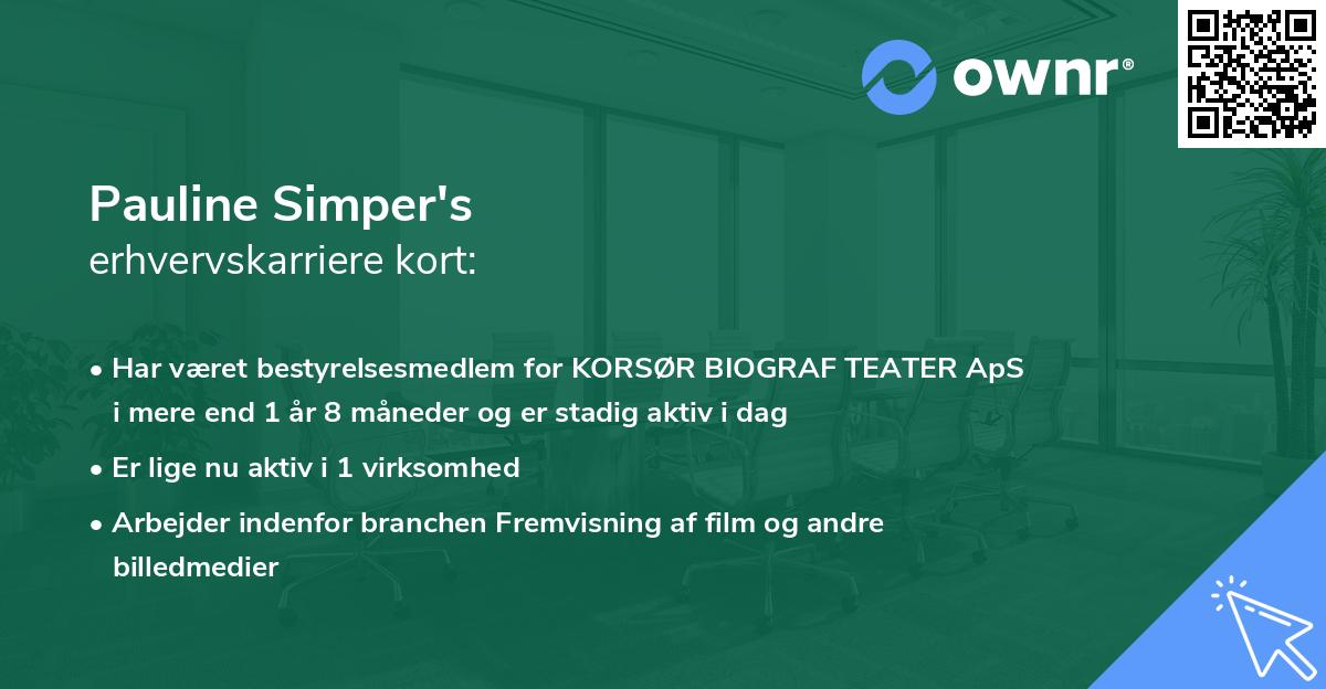 Pauline Simper's erhvervskarriere kort