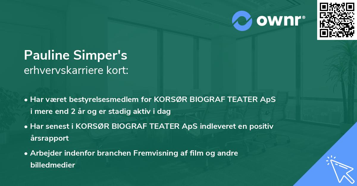 Pauline Simper's erhvervskarriere kort