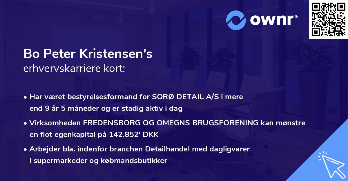Bo Peter Kristensen's erhvervskarriere kort