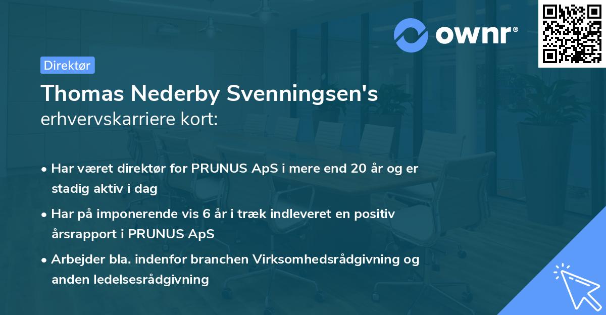 Thomas Nederby Svenningsen's erhvervskarriere kort