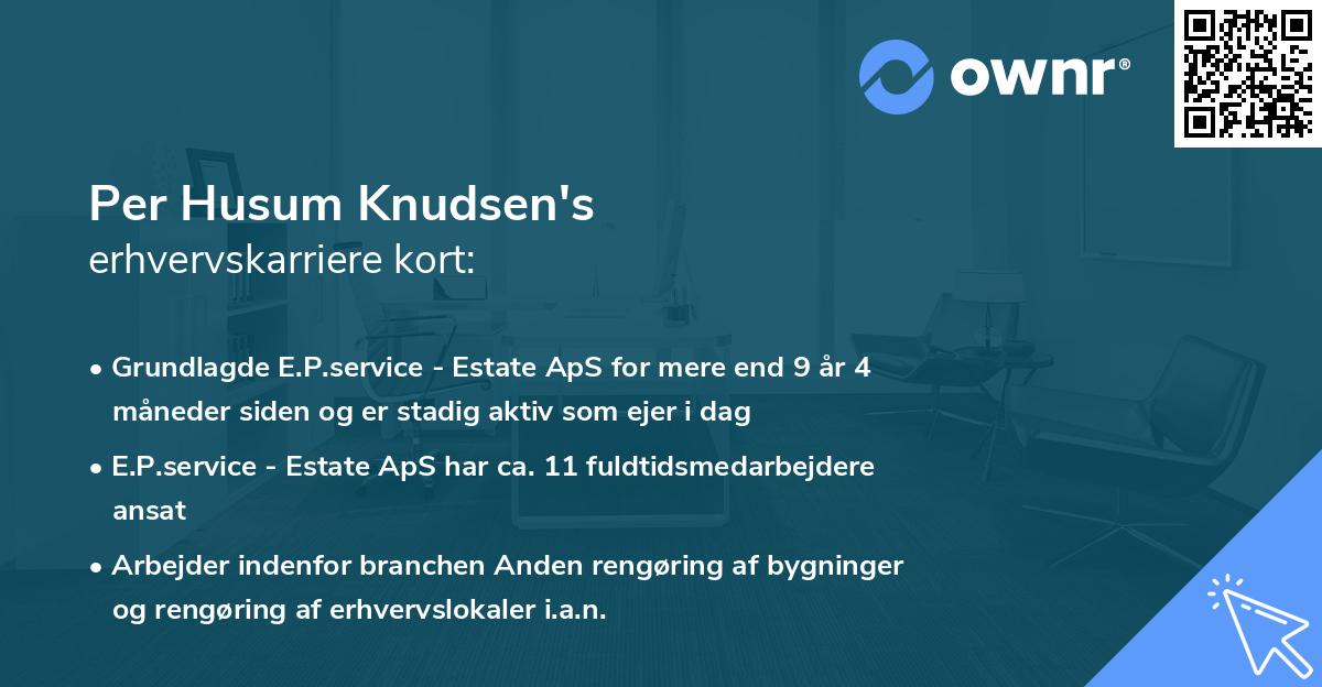 Per Husum Knudsen's erhvervskarriere kort