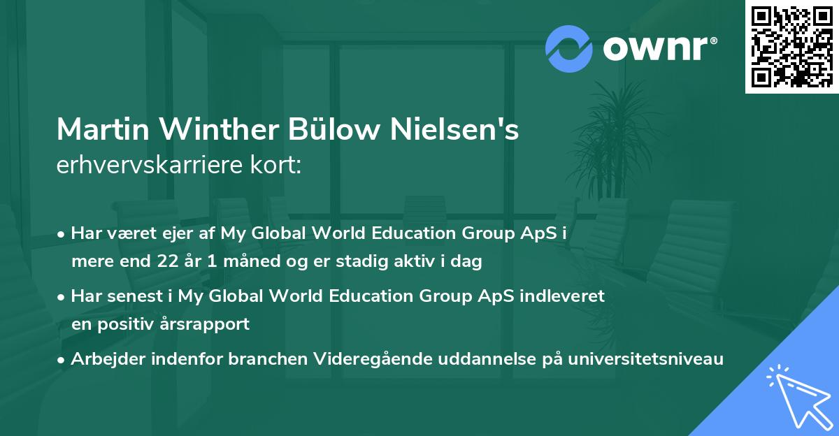 Martin Winther Bülow Nielsen's erhvervskarriere kort