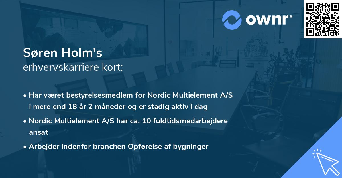 Søren Holm's erhvervskarriere kort