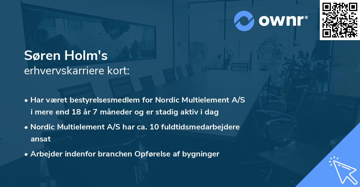 Søren Holm's erhvervskarriere kort