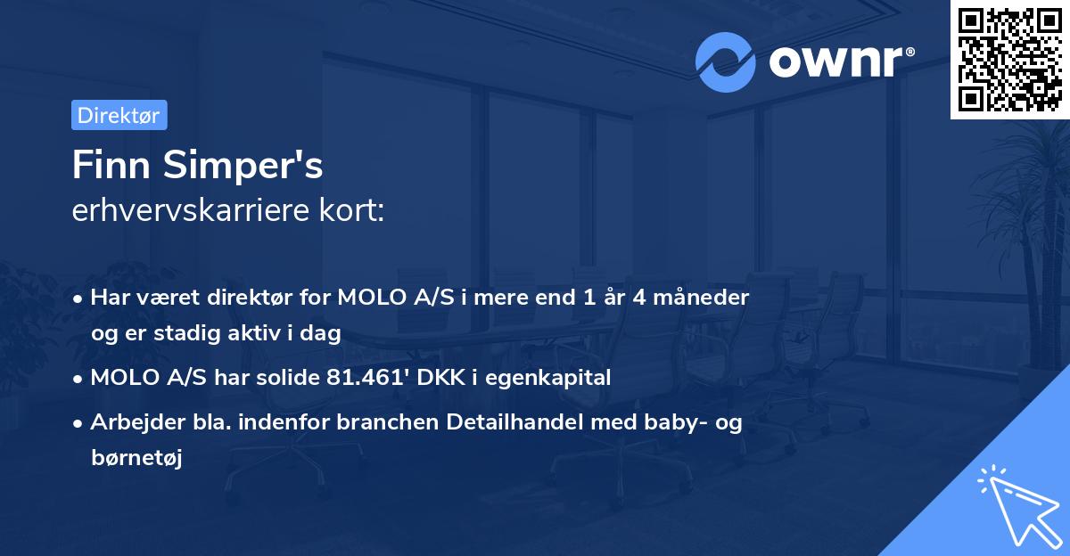 Finn Simper's erhvervskarriere kort