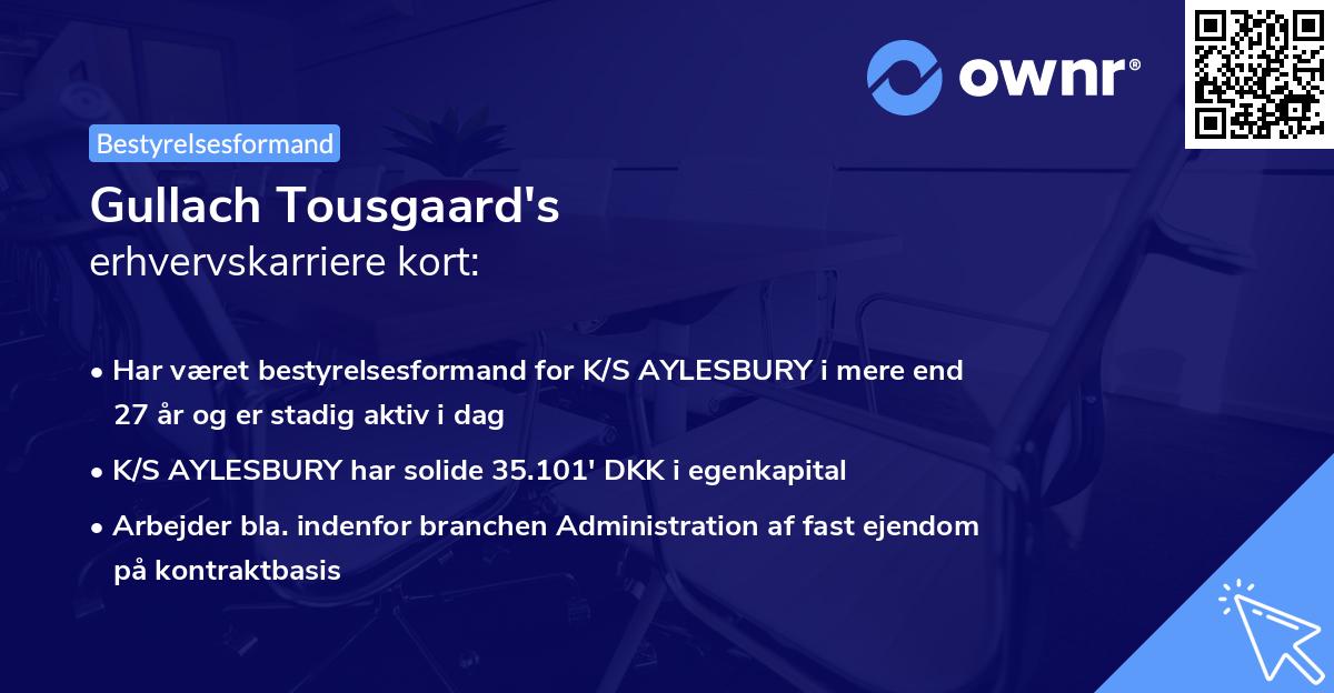 Gullach Tousgaard's erhvervskarriere kort