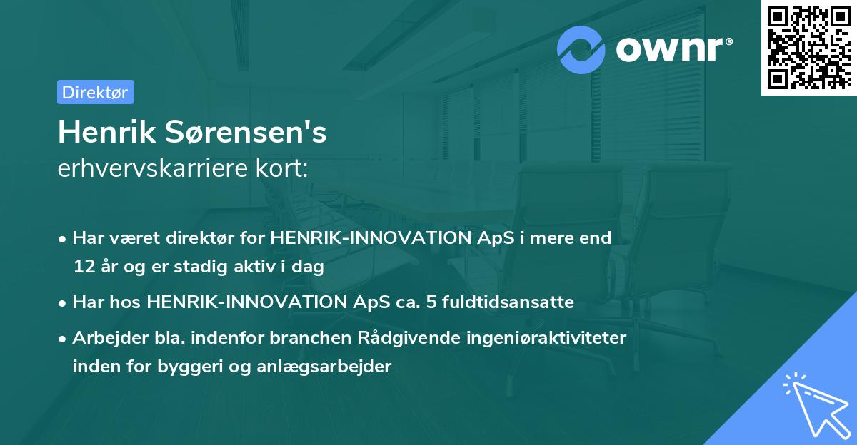 Henrik Sørensen's erhvervskarriere kort