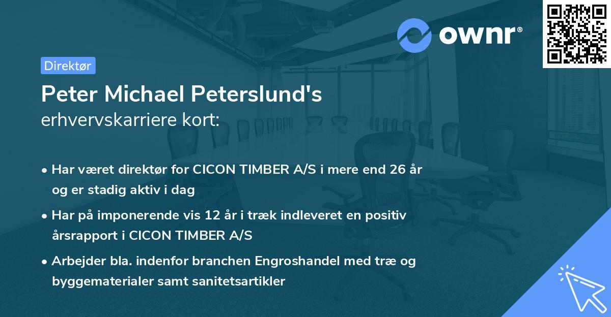 Peter Michael Peterslund's erhvervskarriere kort