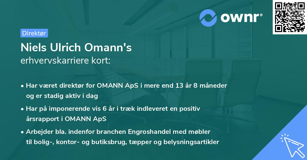 Niels Ulrich Omann's erhvervskarriere kort