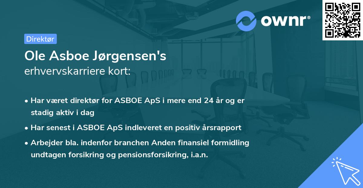 Ole Asboe Jørgensen's erhvervskarriere kort