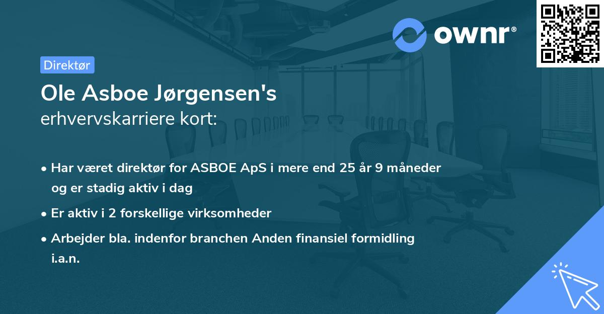 Ole Asboe Jørgensen's erhvervskarriere kort