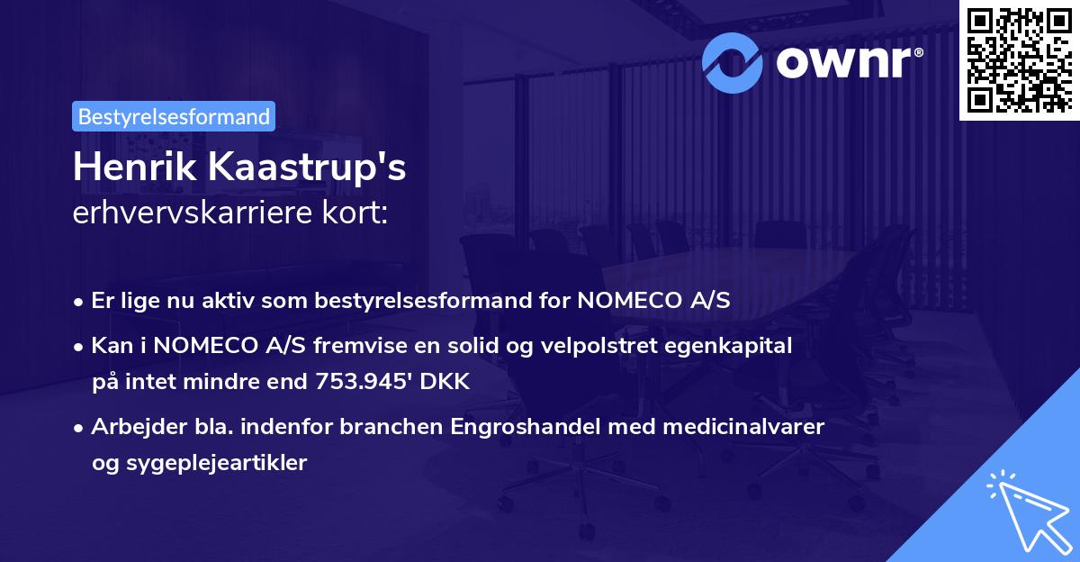 Henrik Kaastrup's erhvervskarriere kort