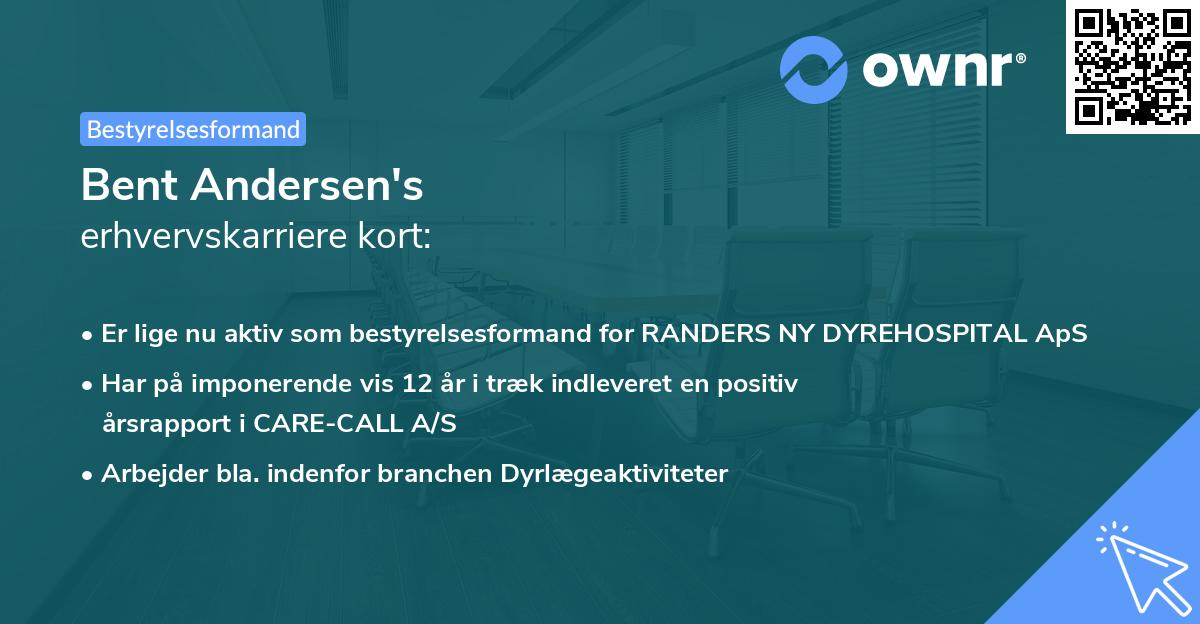 Bent Andersen's erhvervskarriere kort