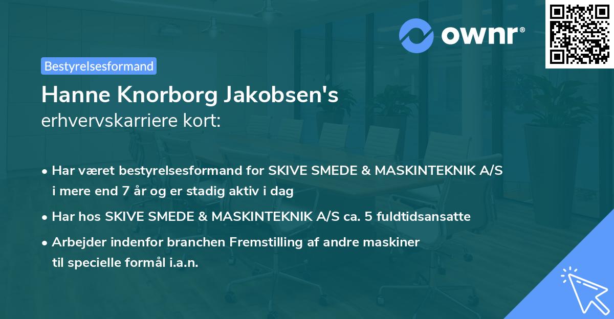 Hanne Knorborg Jakobsen's erhvervskarriere kort