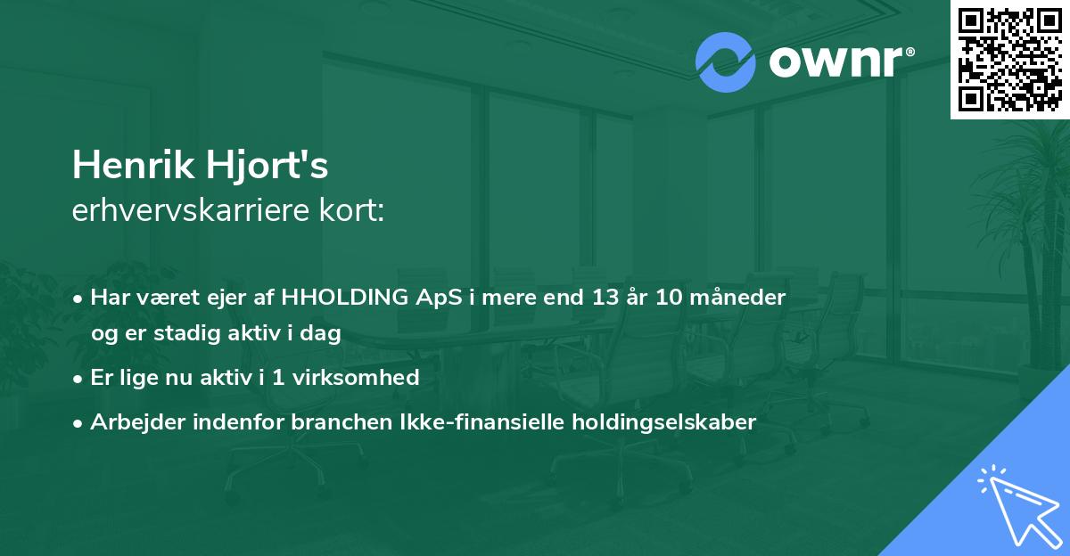 Henrik Hjort's erhvervskarriere kort