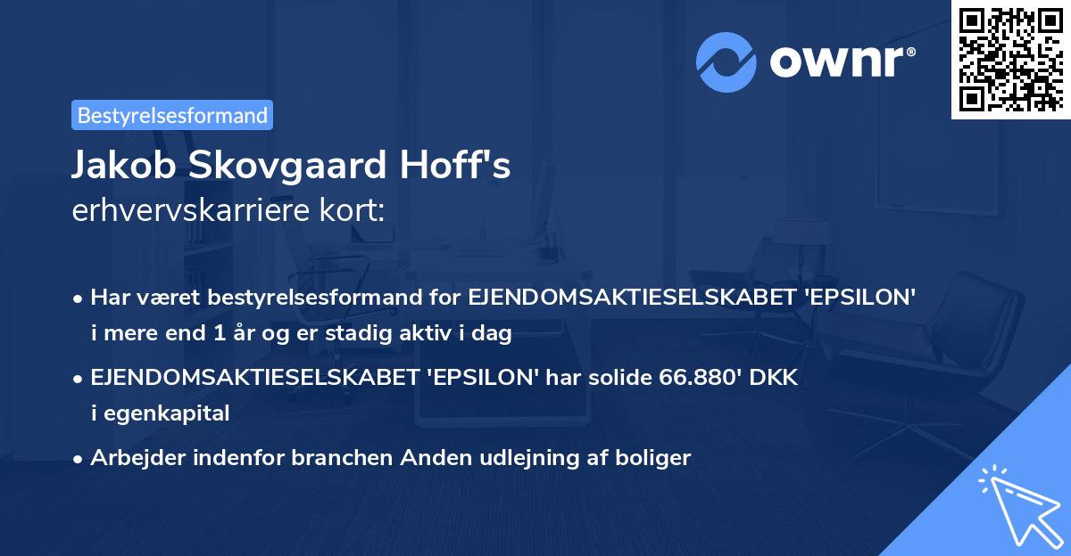 Jakob Skovgaard Hoff's erhvervskarriere kort