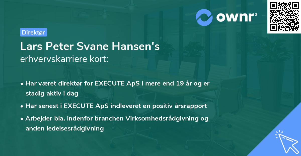 Lars Peter Svane Hansen's erhvervskarriere kort