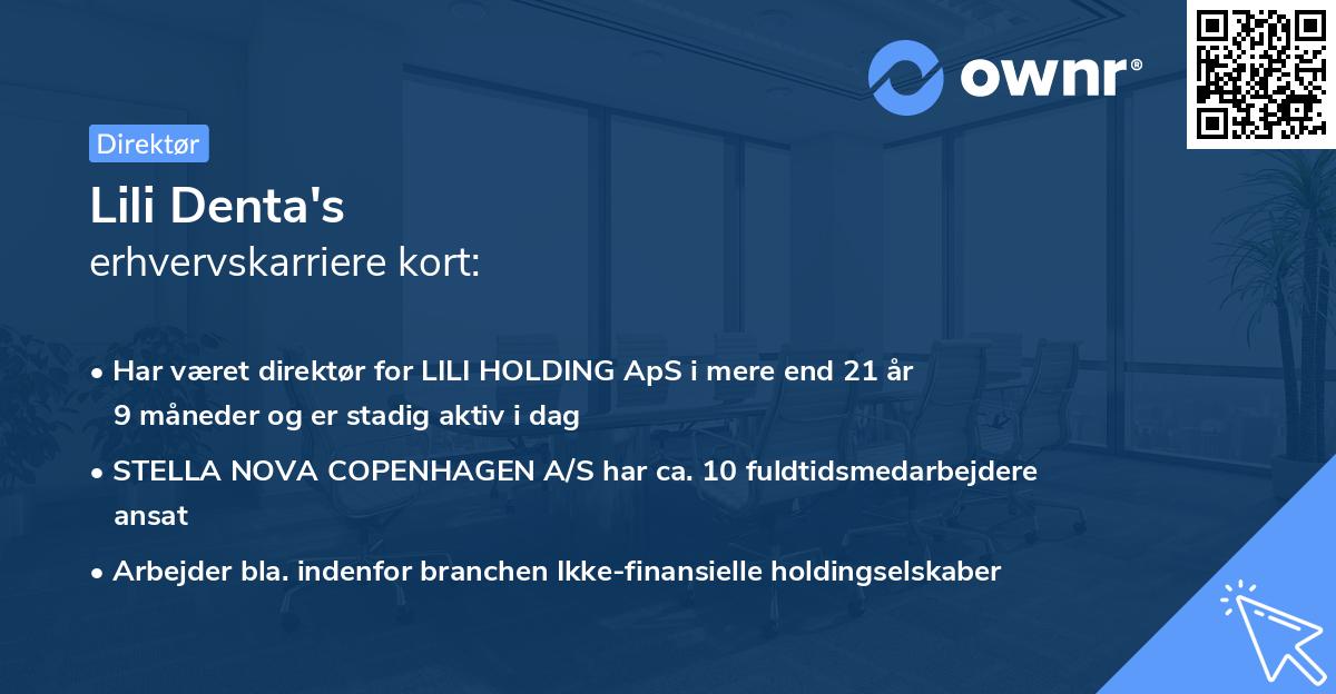 Lili Denta's erhvervskarriere kort