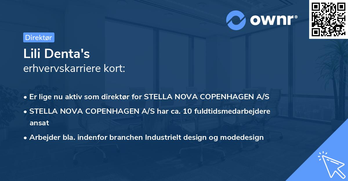 Lili Denta's erhvervskarriere kort