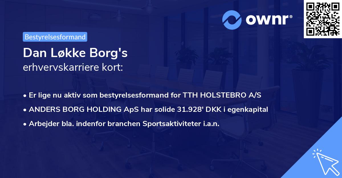 Dan Løkke Borg's erhvervskarriere kort