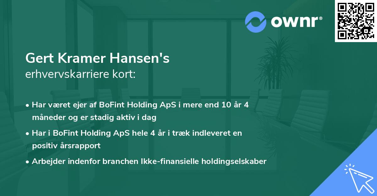 Gert Kramer Hansen's erhvervskarriere kort