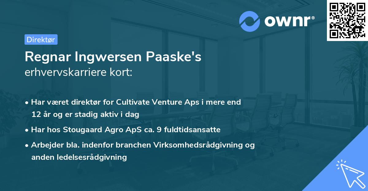 Regnar Ingwersen Paaske's erhvervskarriere kort