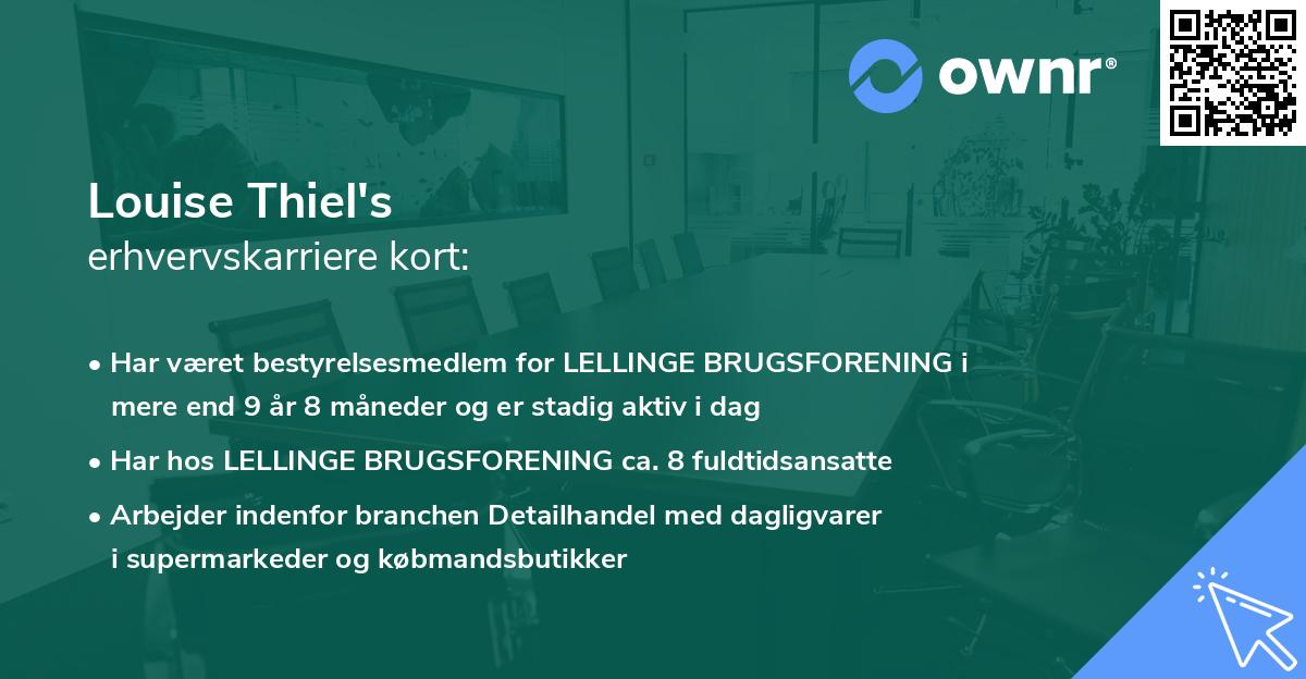 Louise Thiel's erhvervskarriere kort