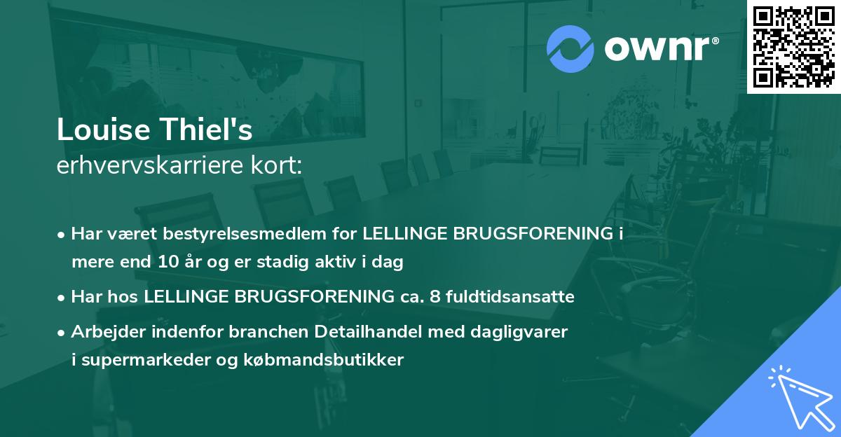 Louise Thiel's erhvervskarriere kort