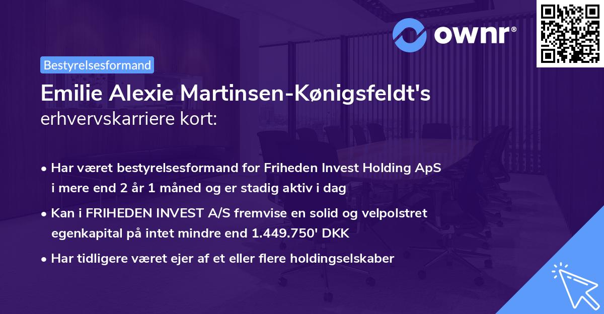 Emilie Alexie Martinsen-Kønigsfeldt's erhvervskarriere kort