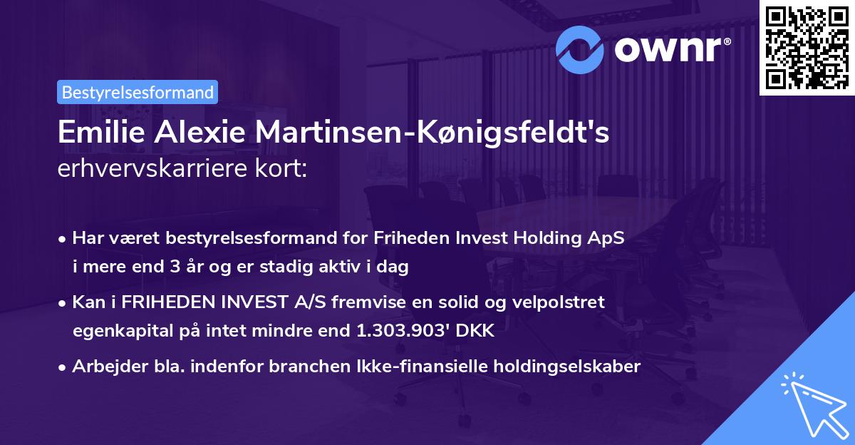 Emilie Alexie Martinsen-Kønigsfeldt's erhvervskarriere kort