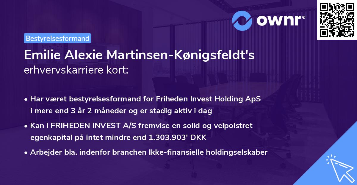 Emilie Alexie Martinsen-Kønigsfeldt's erhvervskarriere kort