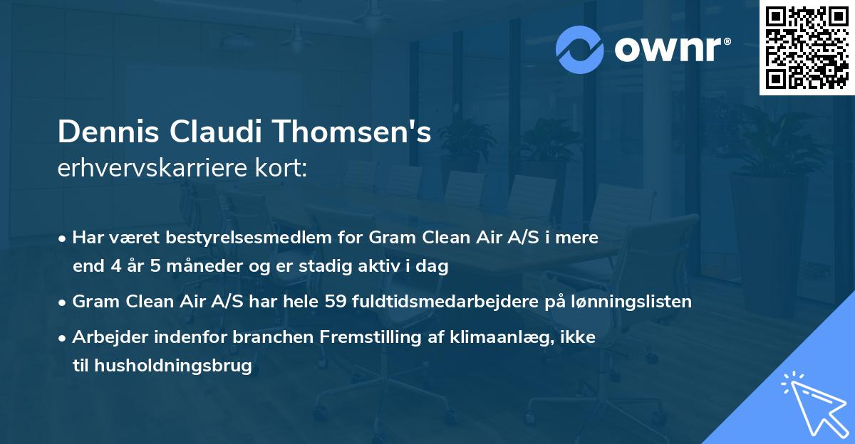 Dennis Claudi Thomsen's erhvervskarriere kort