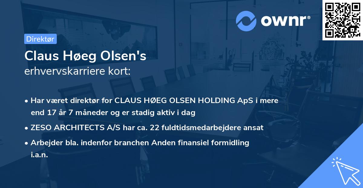 Claus Høeg Olsen's erhvervskarriere kort