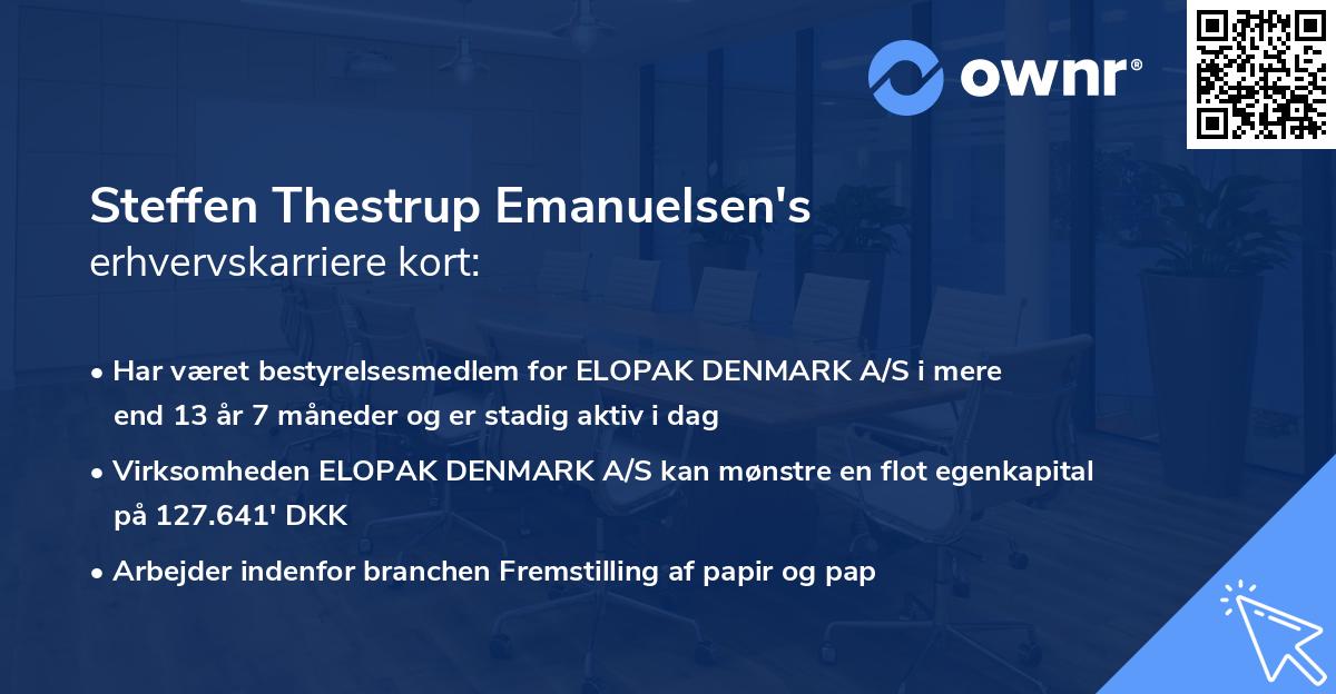 Steffen Thestrup Emanuelsen's erhvervskarriere kort