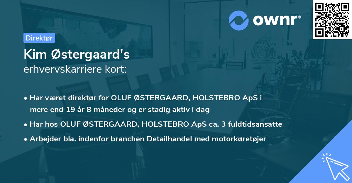 Kim Østergaard's erhvervskarriere kort