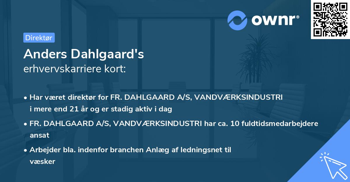 Anders Dahlgaard's erhvervskarriere kort
