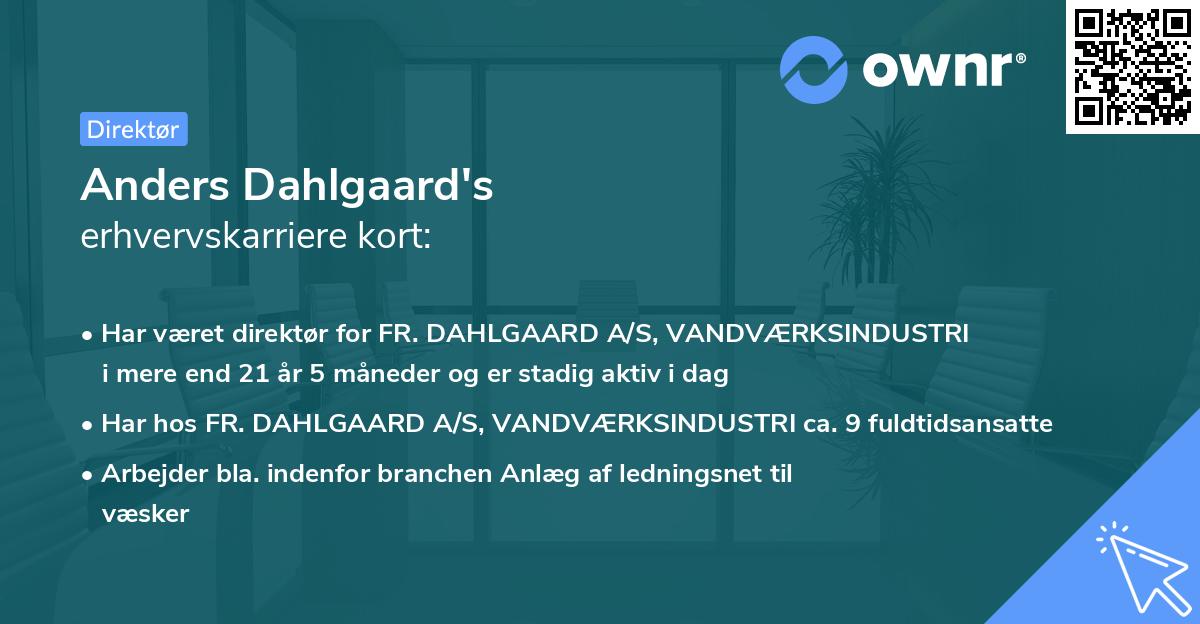 Anders Dahlgaard's erhvervskarriere kort