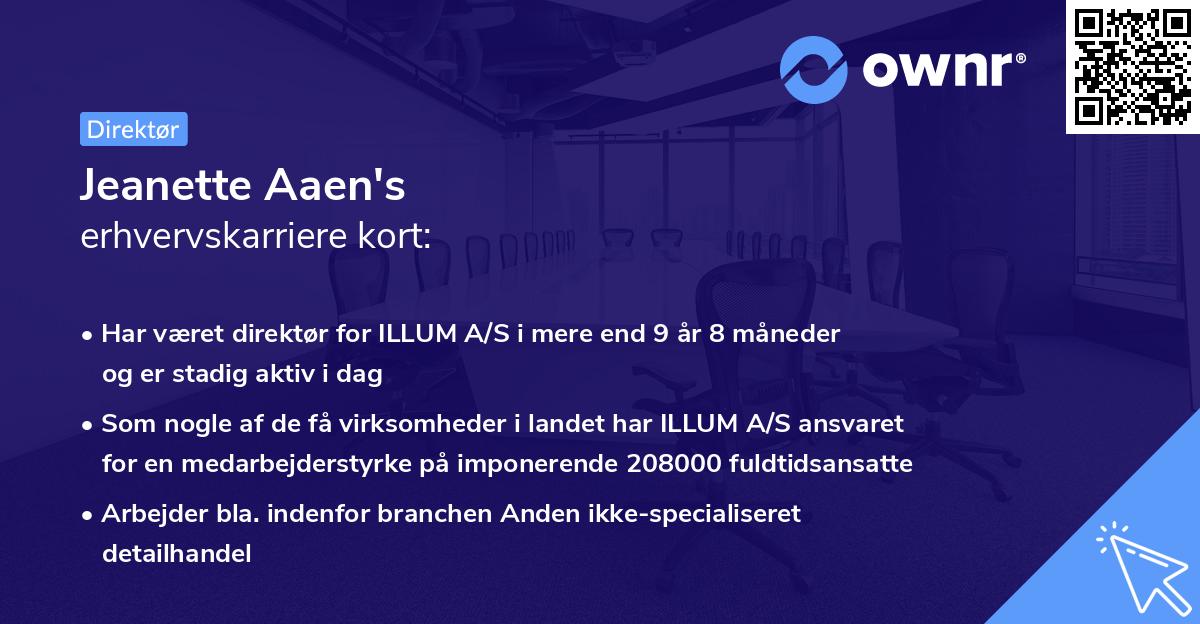 Jeanette Aaen's erhvervskarriere kort