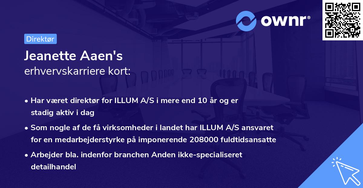Jeanette Aaen's erhvervskarriere kort