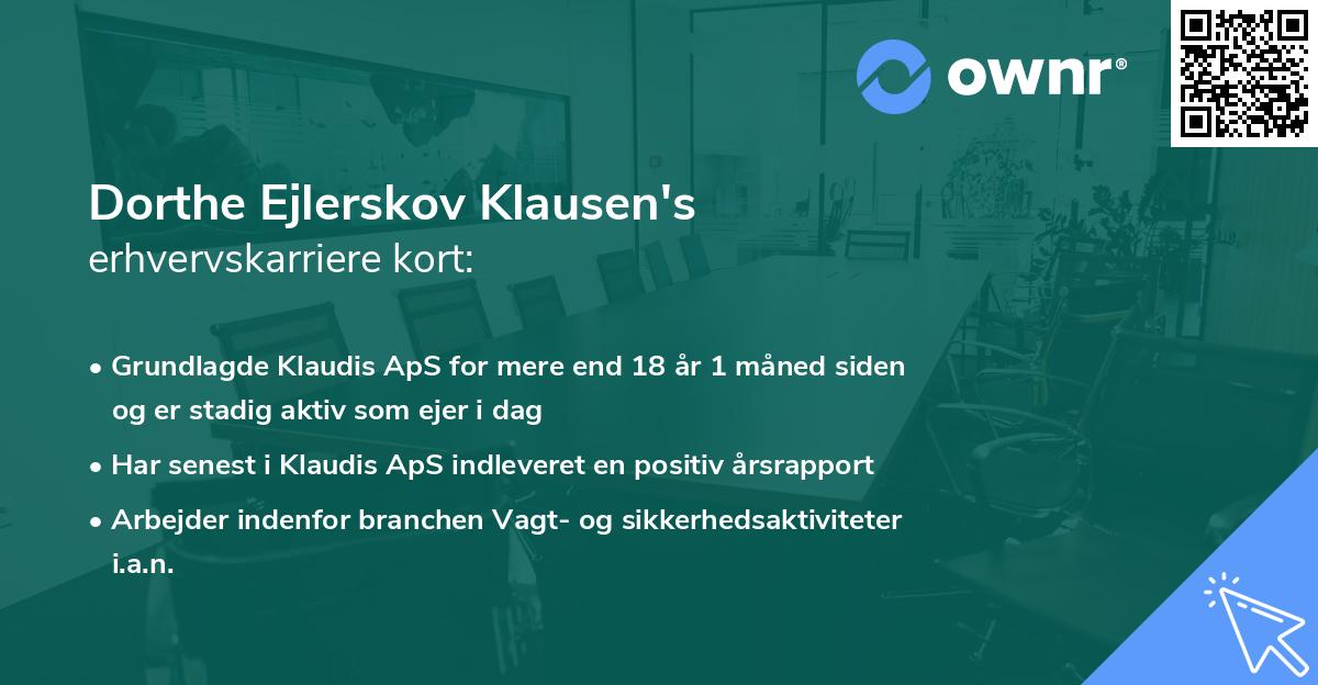 Dorthe Ejlerskov Klausen's erhvervskarriere kort