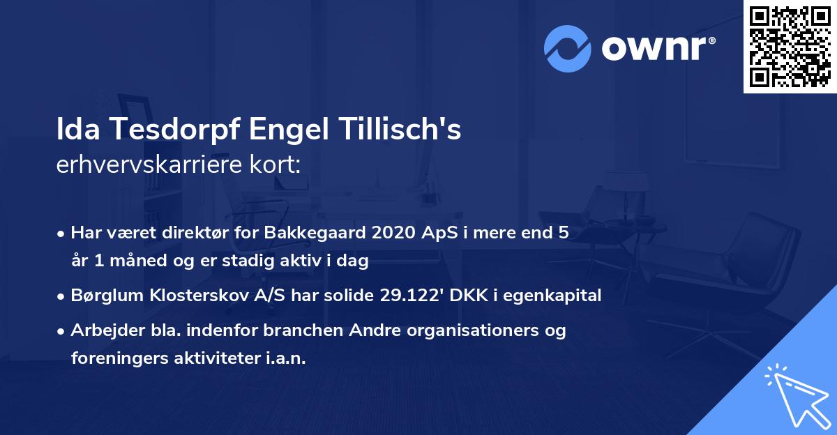 Ida Tesdorpf Engel Tillisch's erhvervskarriere kort