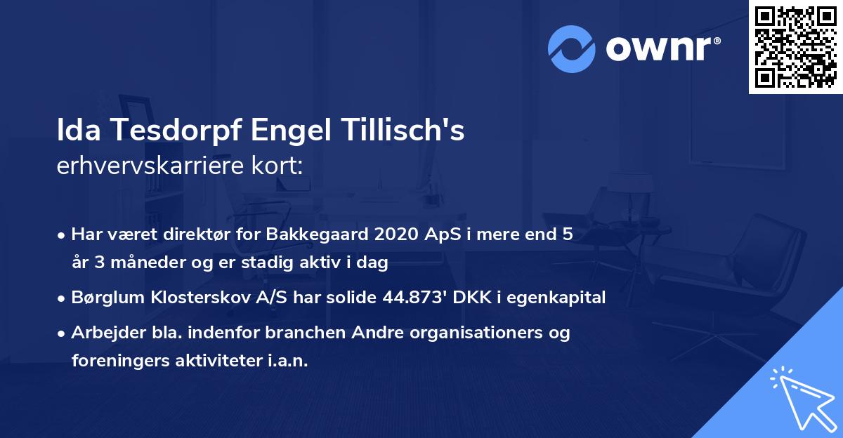 Ida Tesdorpf Engel Tillisch's erhvervskarriere kort