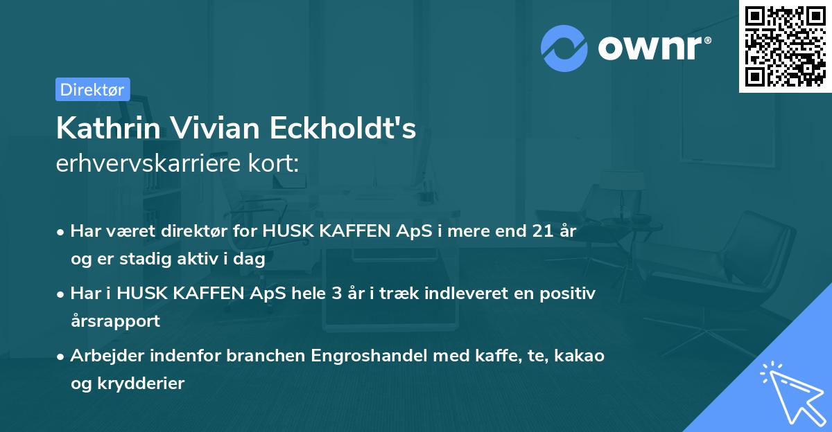 Kathrin Vivian Eckholdt's erhvervskarriere kort