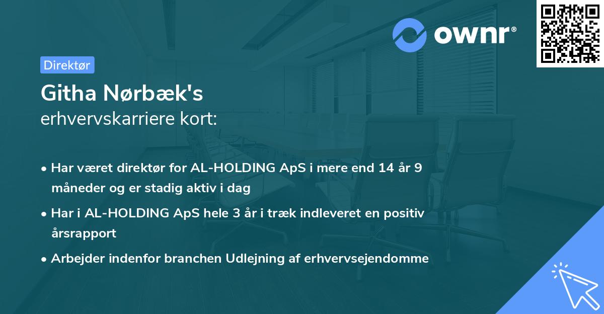 Githa Nørbæk's erhvervskarriere kort