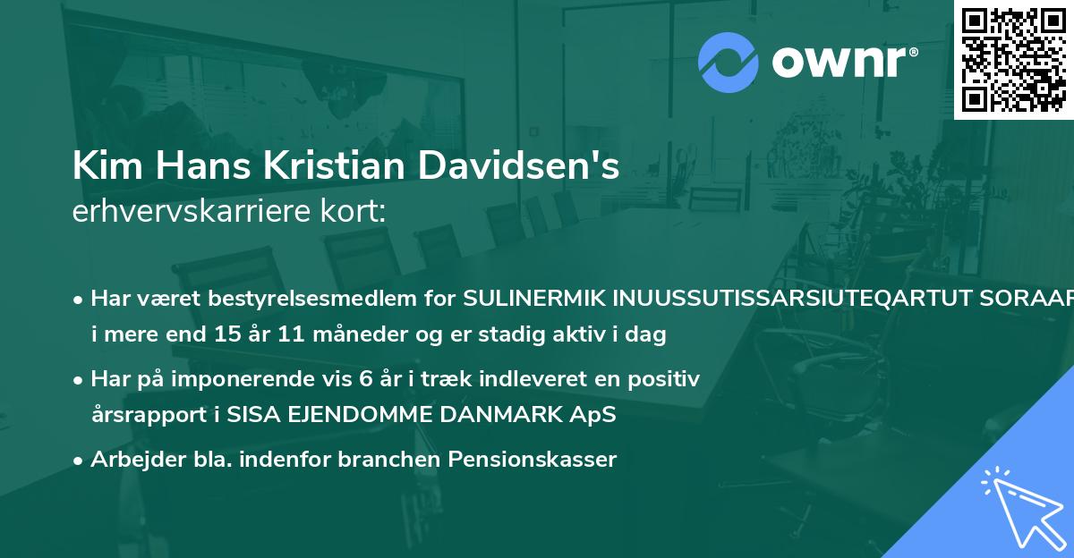 Kim Hans Kristian Davidsen's erhvervskarriere kort