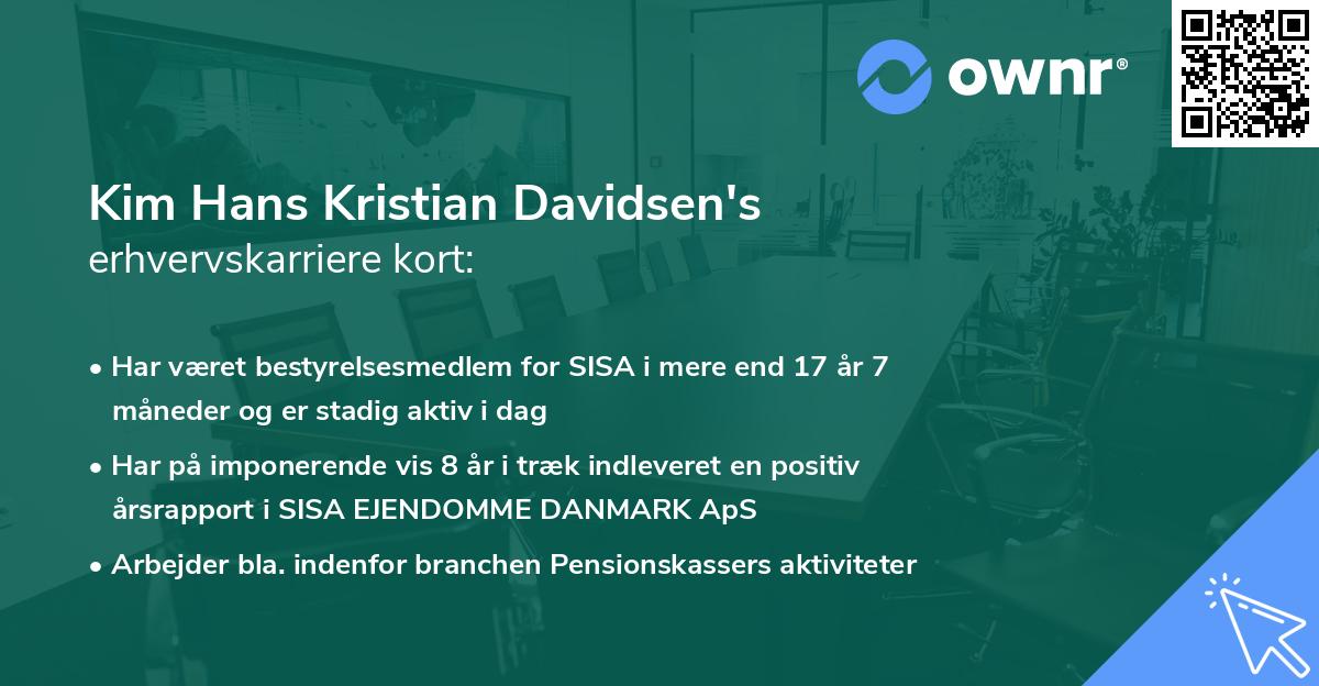 Kim Hans Kristian Davidsen's erhvervskarriere kort