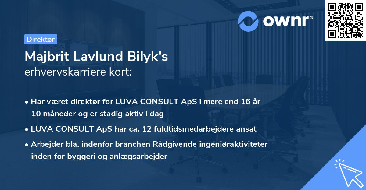 Majbrit Lavlund Bilyk's erhvervskarriere kort