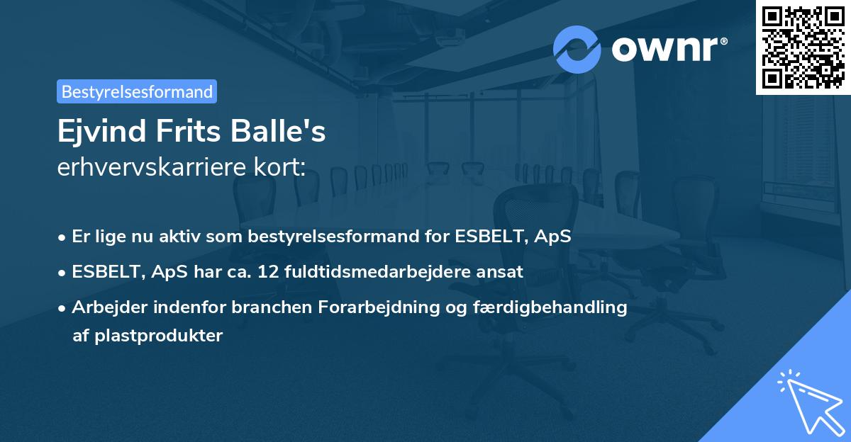 Ejvind Frits Balle's erhvervskarriere kort