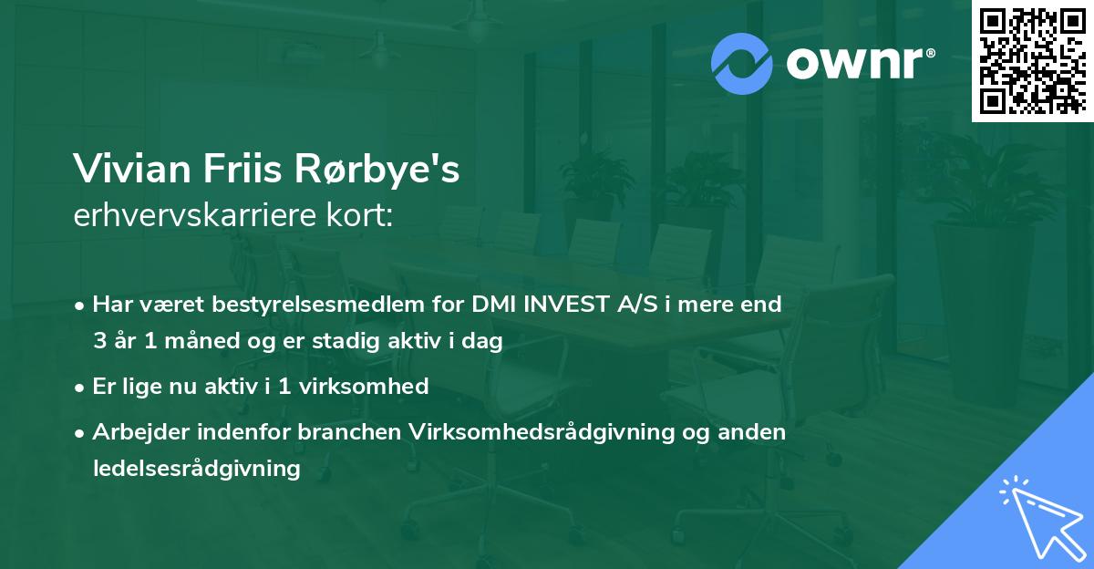 Vivian Friis Rørbye's erhvervskarriere kort